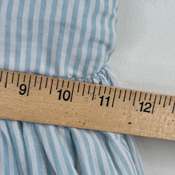 Mini Boden Dress 7-8 Embroidered Floral Cross Back Cotton Stripe Preppy Beach - Picture 13 of 13